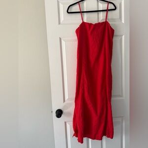 DONNI. Vibrant Red Midi Dress